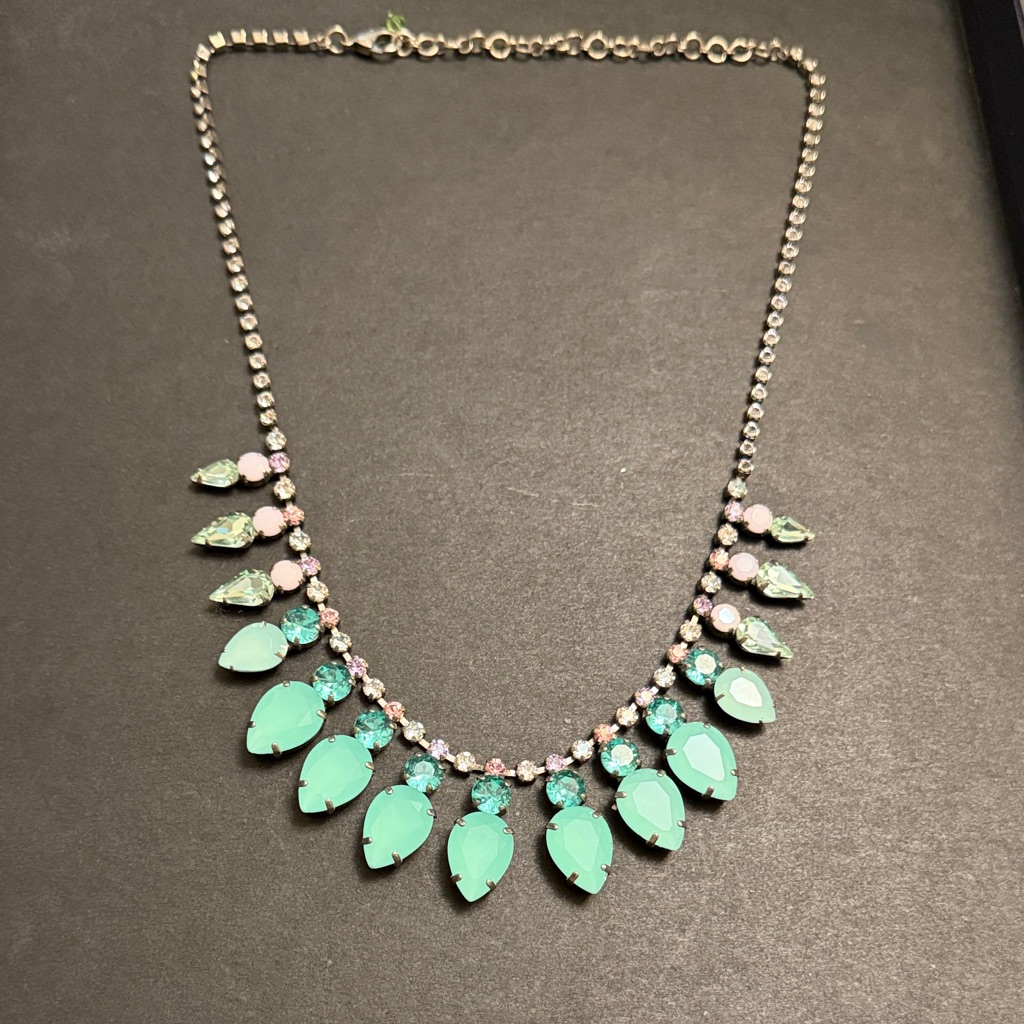Sorrelli Aqua And Blush Statement Necklace 150$